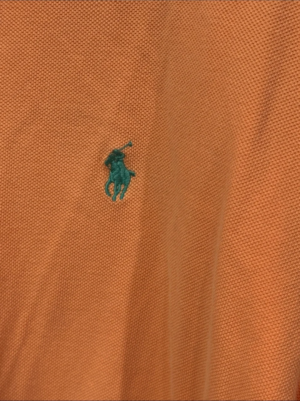 Ralph Lauren Orange Polo Shirt with teal Label